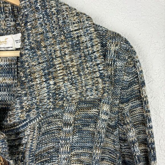 Vintage Sakowitz Long Line Sweater Jacket Womens Medium‎ Grandpa Grannycore Boho - Picture 2 of 10